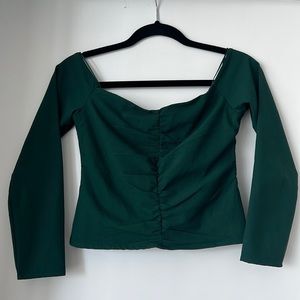 Off shoulder Emerald Green Top